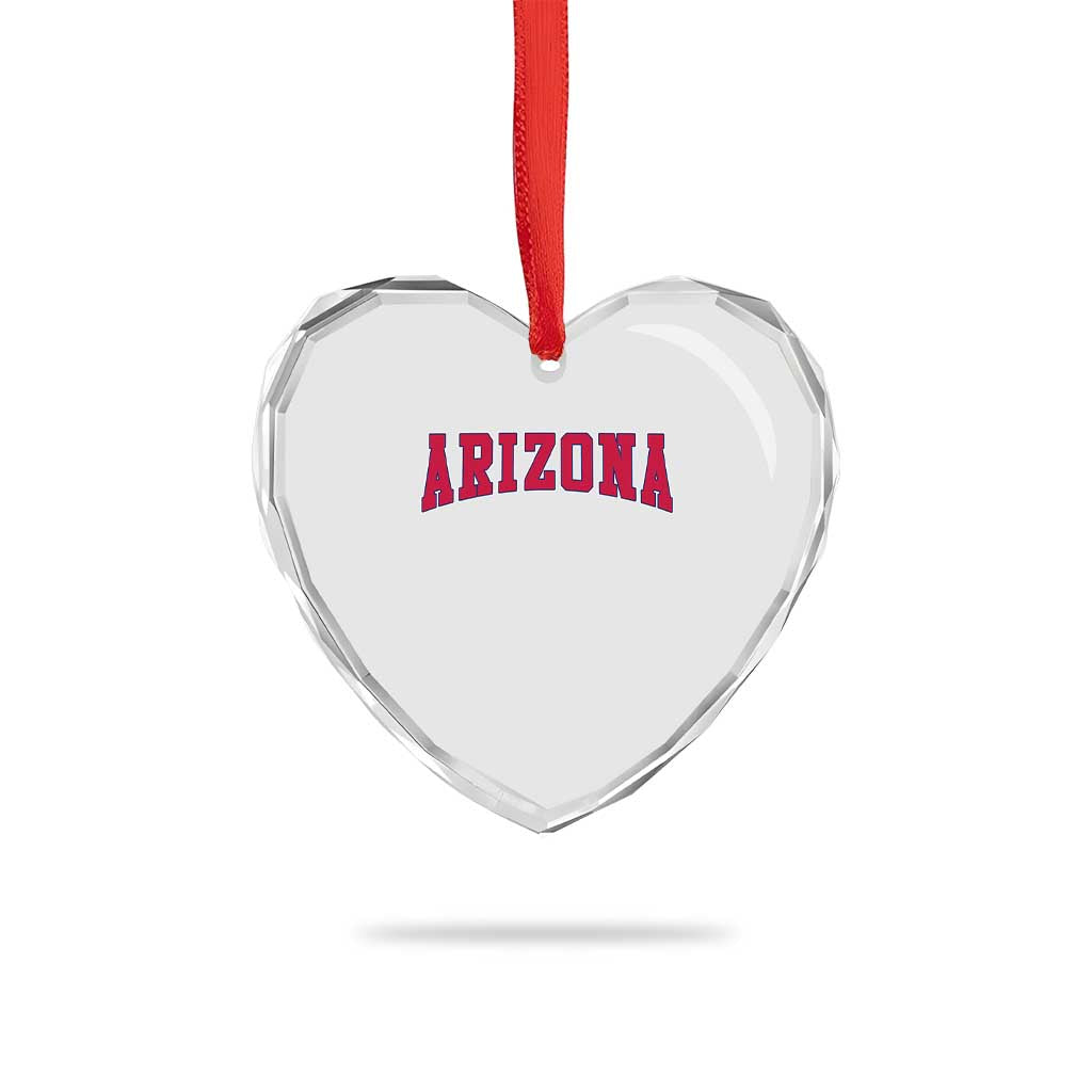 Arizona Sports Fan Vintage Bold Throwback AZ State Heart Crystal Glass Ornament TS11 Print Your Wear