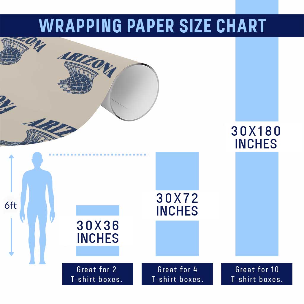 Arizona State Hoops Fan Gift Wrapping Paper Roll Basketball Lover TS12 Print Your Wear