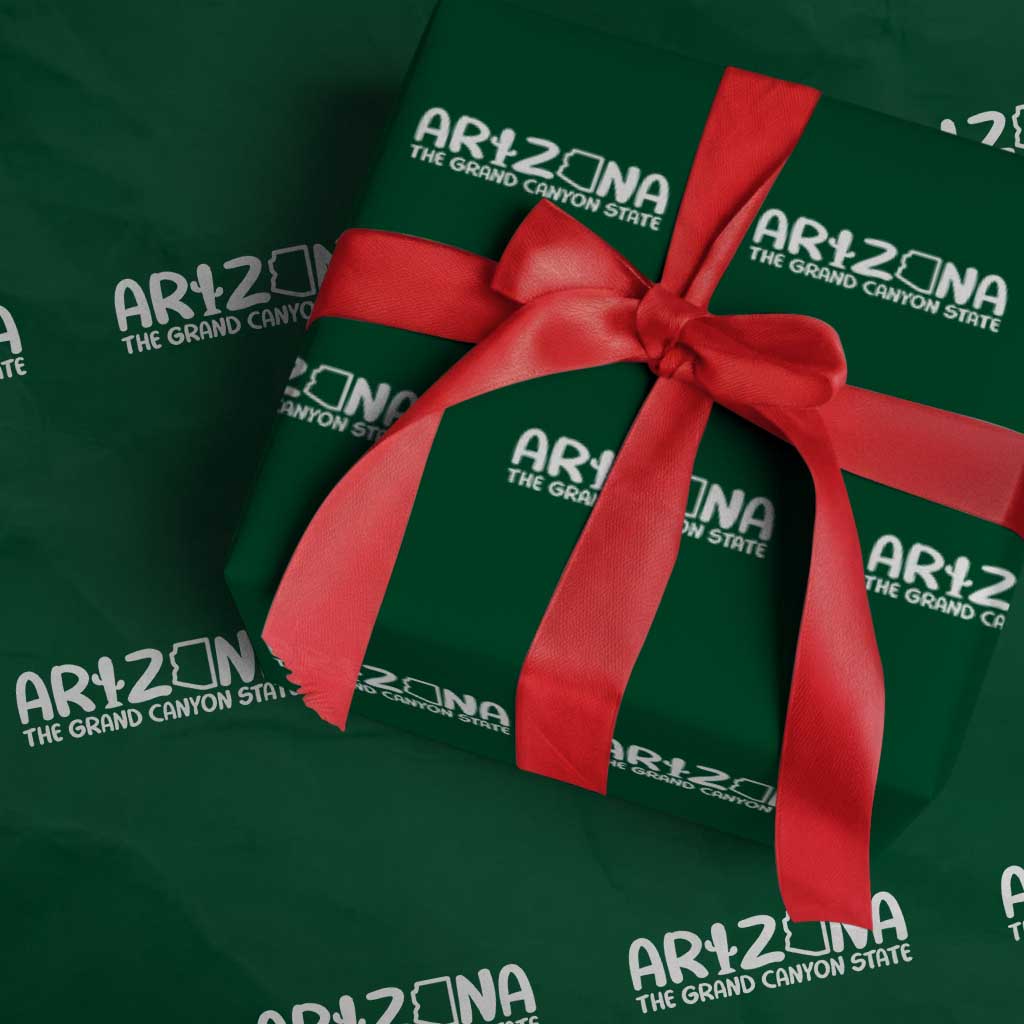Arizona State Pride Wrapping Paper Roll The Grand Canyon State Souvenir TS12 Green Print Your Wear