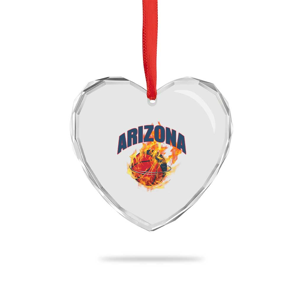 Arizona State Pride Heart Crystal Glass Ornament Flaming Basketball Coach Gift TS12 Print Your Wear