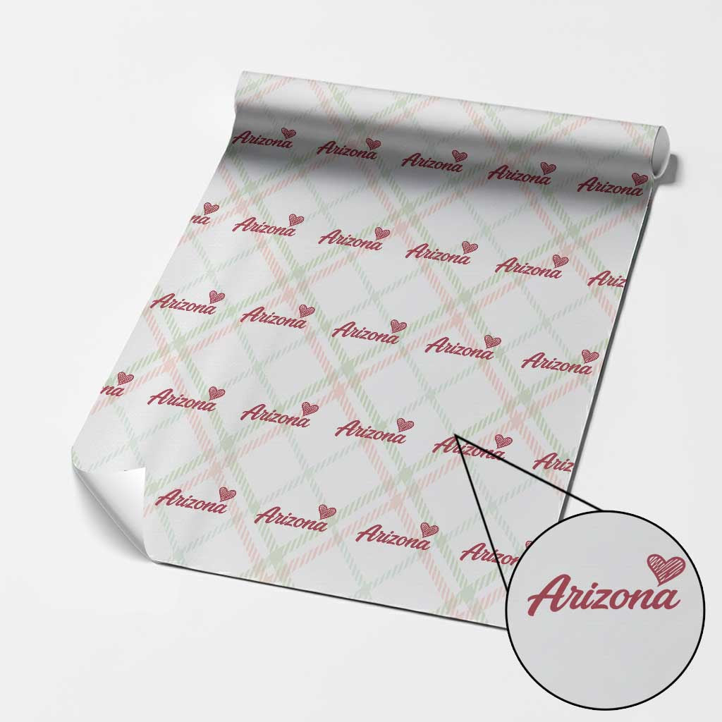 Arizona State Pride Wrapping Paper Roll Clean Word Art Minimalist Graphic TS12 Christmas Plaid Print Your Wear