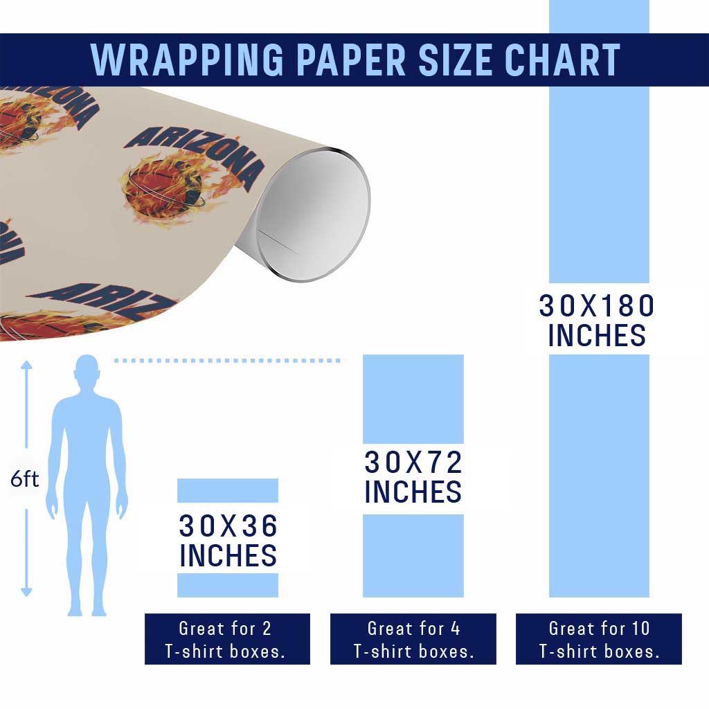 Arizona State Pride Wrapping Paper Roll Flaming Basketball Coach Gift TS12 Print Your Wear