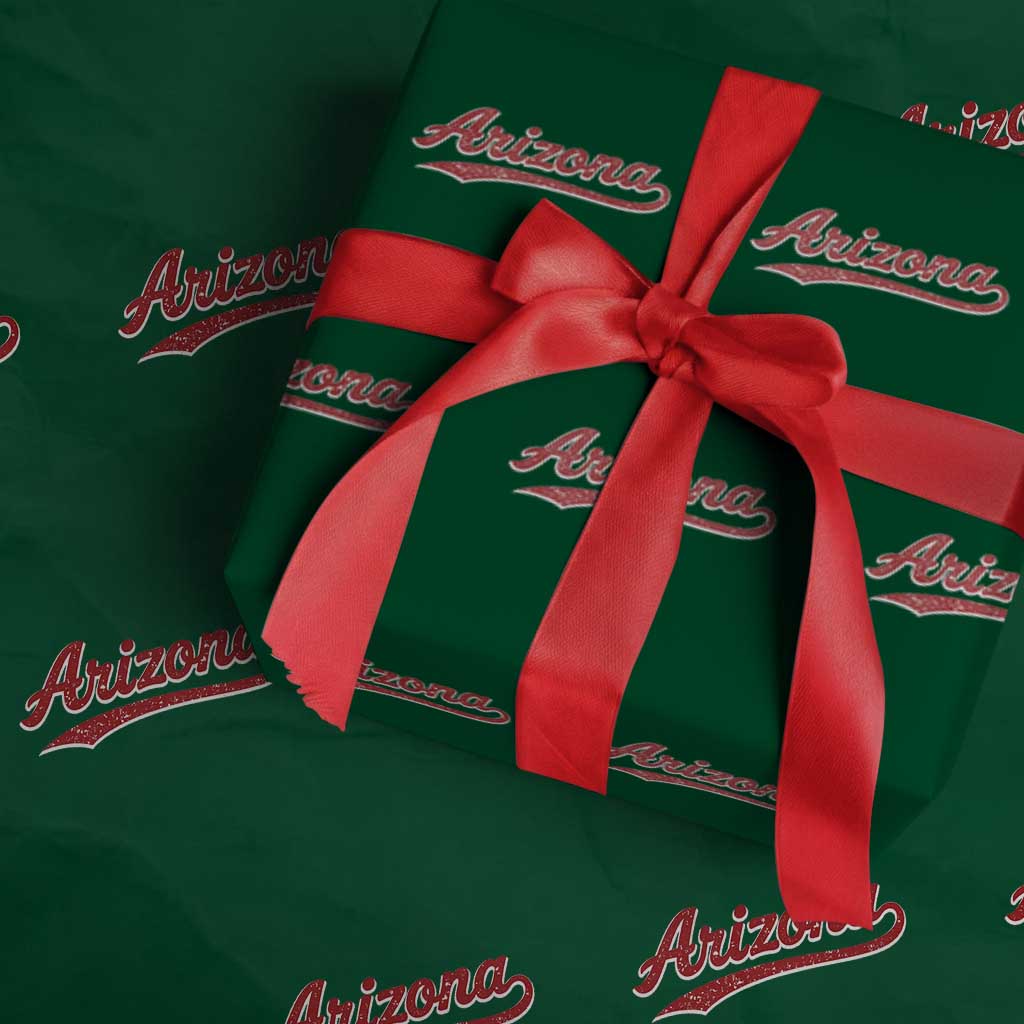 Arizona Varsity Script Classic Sports Jersey Style Wrapping Paper Roll TS11 Green Print Your Wear