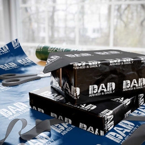 Armed And Dadly Dad Wrapping Paper Roll Fathers Day Pro Gun Owner