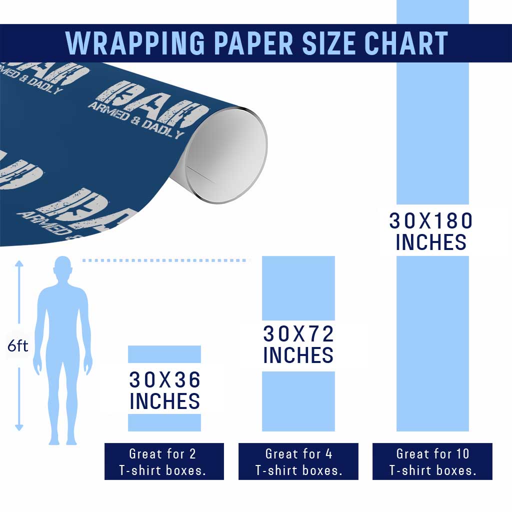 Armed And Dadly Dad Wrapping Paper Roll Fathers Day Pro Gun Owner