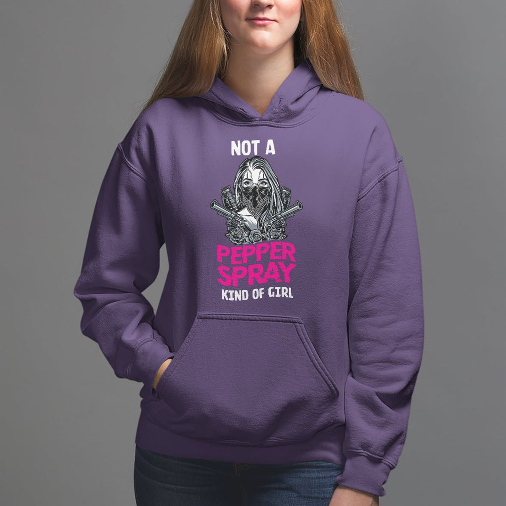 Armed Girl Hoodie Not A Pepper Spray Kind Of Girl American Flag Combat Boots TS02 Purple Printyourwear