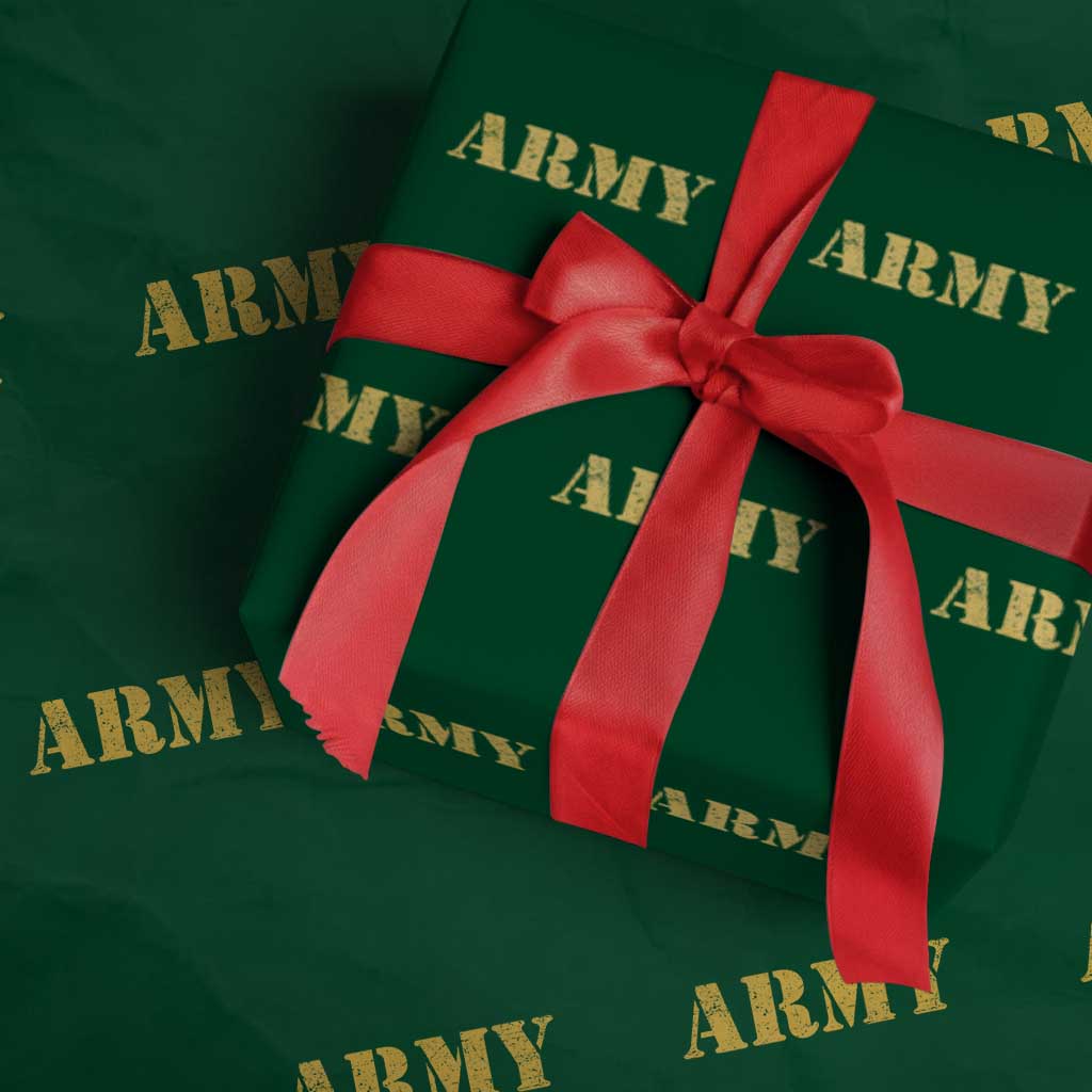 Army Wrapping Paper Roll Military Training PT Exercise Workout Gear Veterans Service TS10 Green Print Your Wear