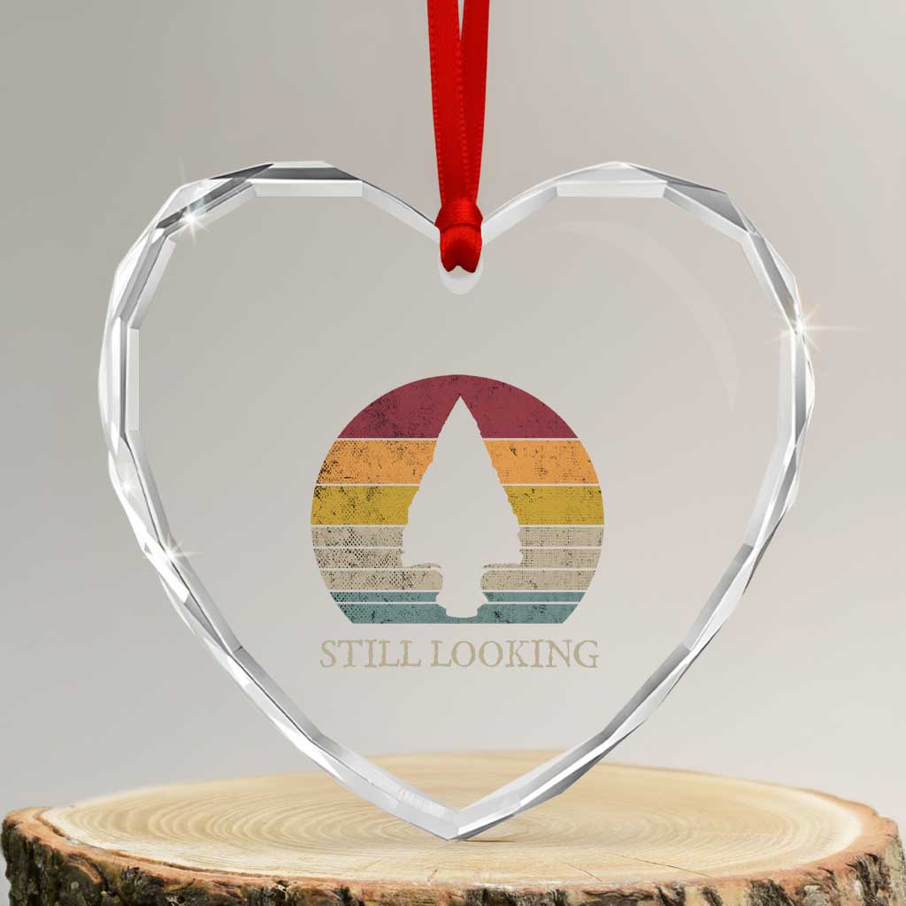 Arrowhead Hunter Native American Heart Crystal Glass Ornament Ancient Artifacts Relic Hunting Vintage Sunset TS14 Transparent Glass 3'' Heart Print Your Wear