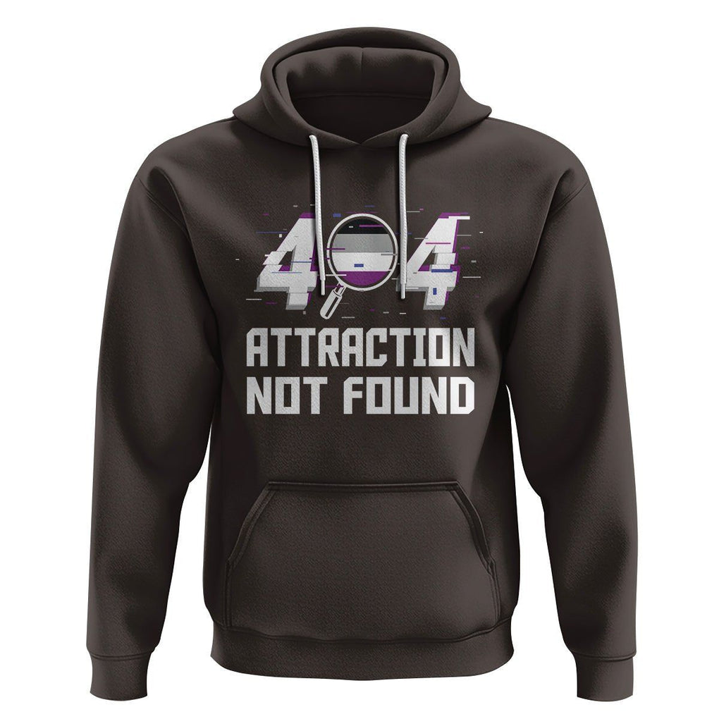 Asexual Hoodie Error 404 Attraction Not Found ACE Asexuality LGBTQ TS09 Dark Chocolate Printyourwear