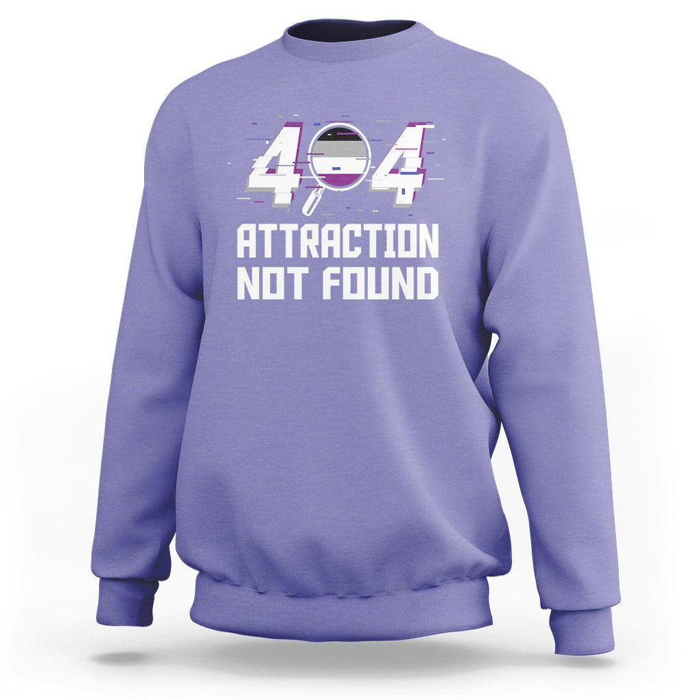Asexual Sweatshirt Error 404 Attraction Not Found ACE Asexuality LGBTQ TS09 Violet Printyourwear
