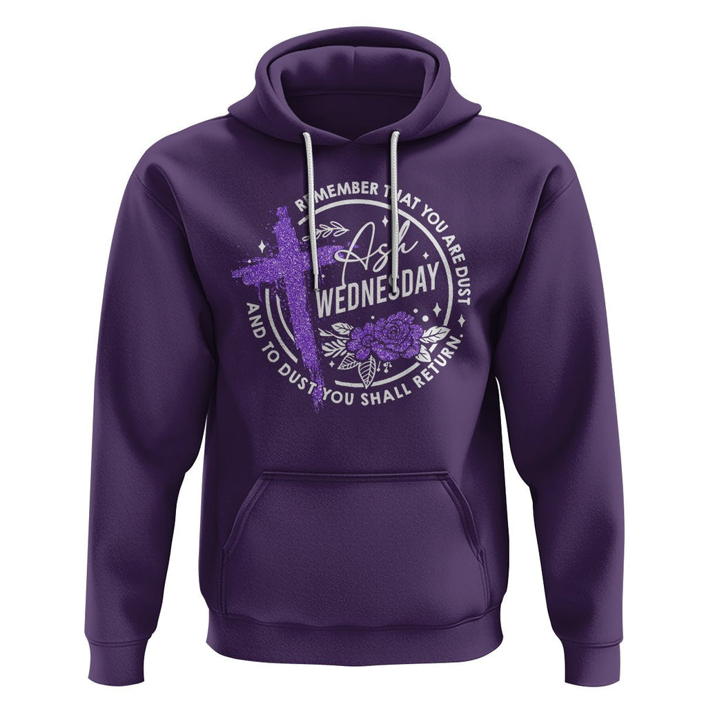 Ash Wednesday Hoodie Remember That You Are Dust Cross Catholic Lent Christian TS09 Purple Printyourwear