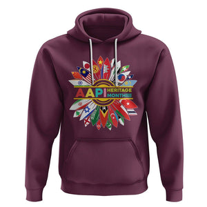 AAPI Heritage Month Hoodie Asian American And Pacific Islander Flags Sunflower Unity TS02 Maroon Printyourwear