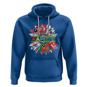 AAPI Heritage Month Hoodie Asian American And Pacific Islander Flags Sunflower Unity TS02 Royal Blue Printyourwear