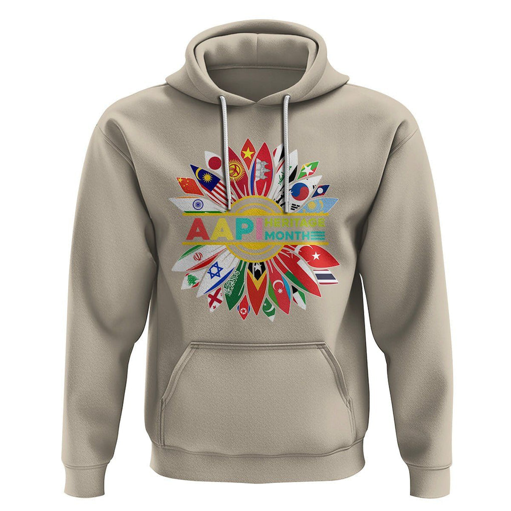 AAPI Heritage Month Hoodie Asian American And Pacific Islander Flags Sunflower Unity TS02 Sand Printyourwear