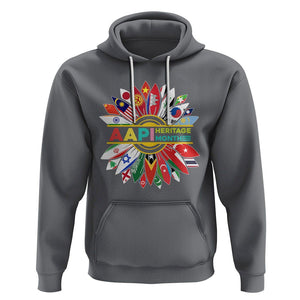 AAPI Heritage Month Hoodie Asian American And Pacific Islander Flags Sunflower Unity TS02 Charcoal Printyourwear