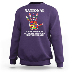 Asian American Sweatshirt Asian American And Pacific Islander Heritage Month Hand TS02 Purple Printyourwear