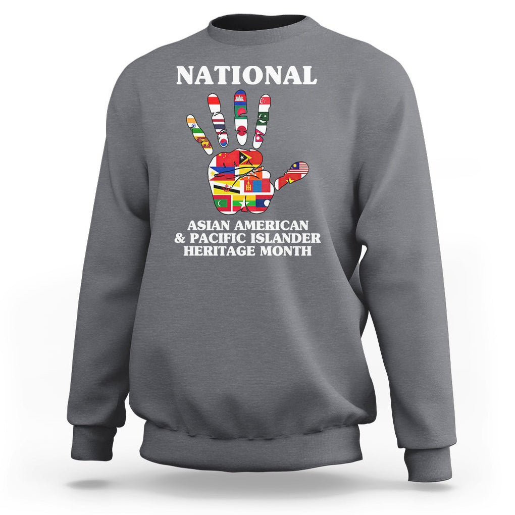 Asian American Sweatshirt Asian American And Pacific Islander Heritage Month Hand TS02 Charcoal Printyourwear