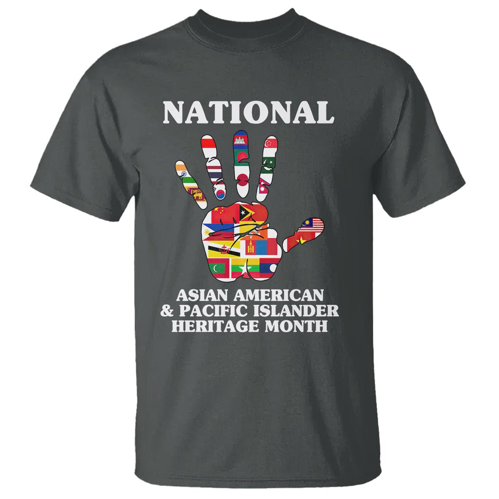 Asian American T Shirt Asian American And Pacific Islander Heritage Month Hand TS02 Dark Heather Printyourwear