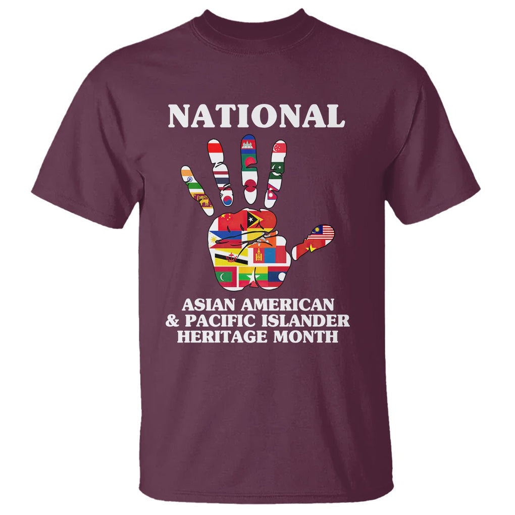 Asian American T Shirt Asian American And Pacific Islander Heritage Month Hand TS02 Maroon Printyourwear