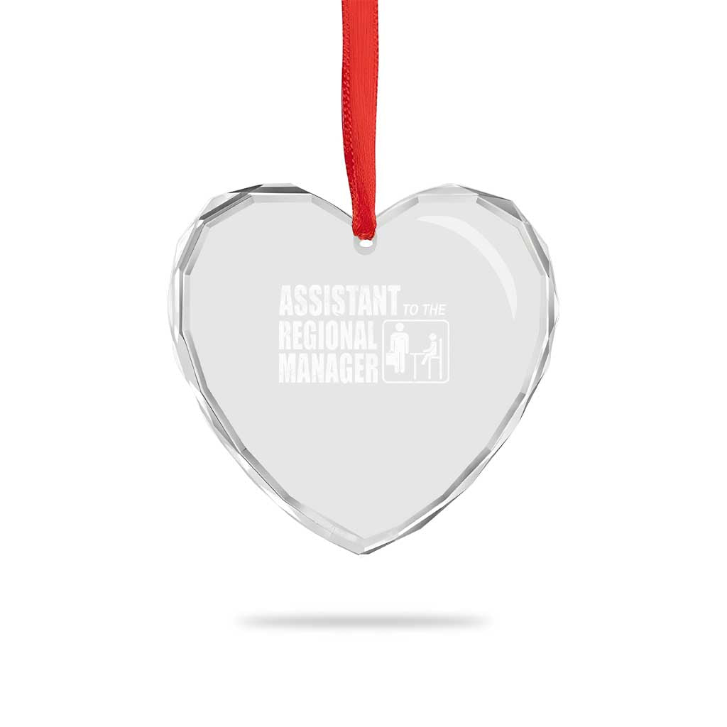 Assistant To The Regional Manager Heart Crystal Glass Ornament Funny Dad Baby Matching TS11 Print Your Wear