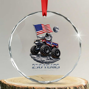 Astronaut 250 Years Of Pioneer Spirit Crystal Glass Ornament USA 250th Anniversary TS12 Transparent Glass 3'' Circle Print Your Wear