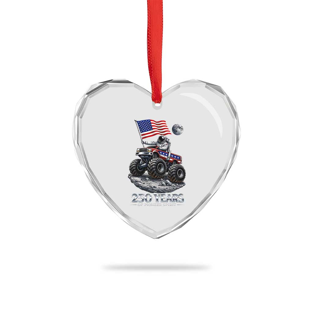 Astronaut 250 Years Of Pioneer Spirit Heart Crystal Glass Ornament USA 250th Anniversary TS12 Print Your Wear