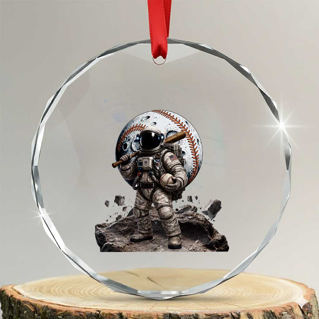 Astronaut Baseball Player Crystal Glass Ornament Distressed Houston Clutch City Sports Fans TS10 Transparent Glass 3'' Circle Print Your Wear