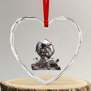 Astronaut Baseball Player Heart Crystal Glass Ornament Distressed Houston Clutch City Sports Fans TS10 Transparent Glass 3'' Heart Print Your Wear