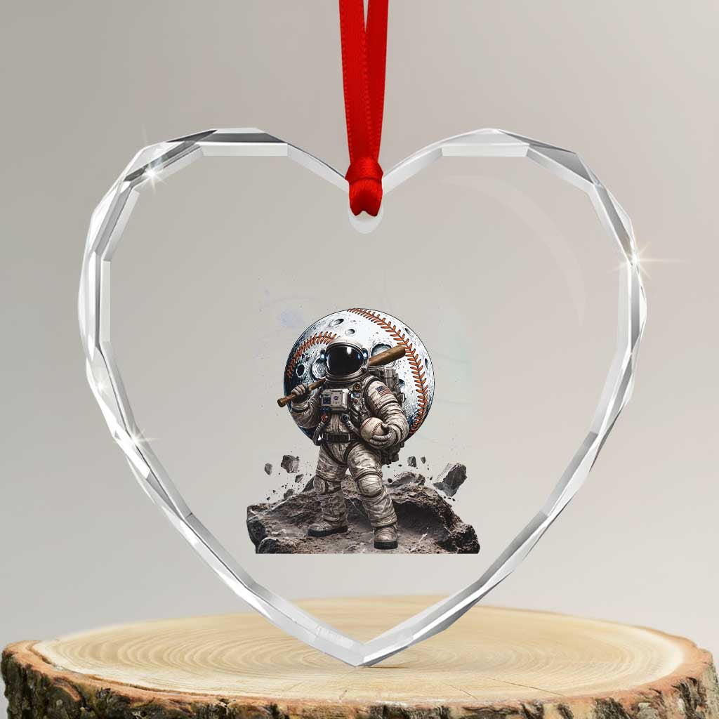 Astronaut Baseball Player Heart Crystal Glass Ornament Distressed Houston Clutch City Sports Fans TS10 Transparent Glass 3'' Heart Print Your Wear
