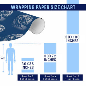 Astronaut Drinking Coffee On The Moon Graphic Wrapping Paper Roll Vintage Sci Fi Earth Horizon Space Explorer TS02 Print Your Wear
