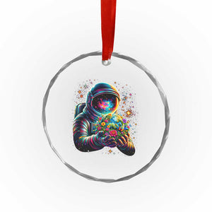 Astronaut Earth Flowers Spaceman Planet Galaxy Universe Crystal Glass Ornament TS11 Print Your Wear