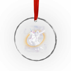 Astronaut Outer Space Crystal Glass Ornament Riding Unicorn Galaxy Astrophysics Lover TS02 Print Your Wear