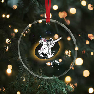 Astronaut Outer Space Crystal Glass Ornament Riding Unicorn Galaxy Astrophysics Lover TS02 Print Your Wear
