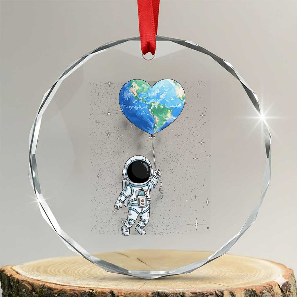 Astronaut Protect The Planet Crystal Glass Ornament Earth Day Gift TS12 Transparent Glass 3'' Circle Print Your Wear