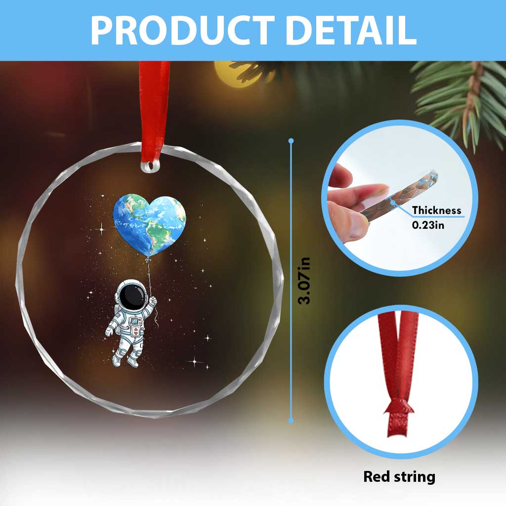 Astronaut Protect The Planet Crystal Glass Ornament Earth Day Gift TS12 Print Your Wear
