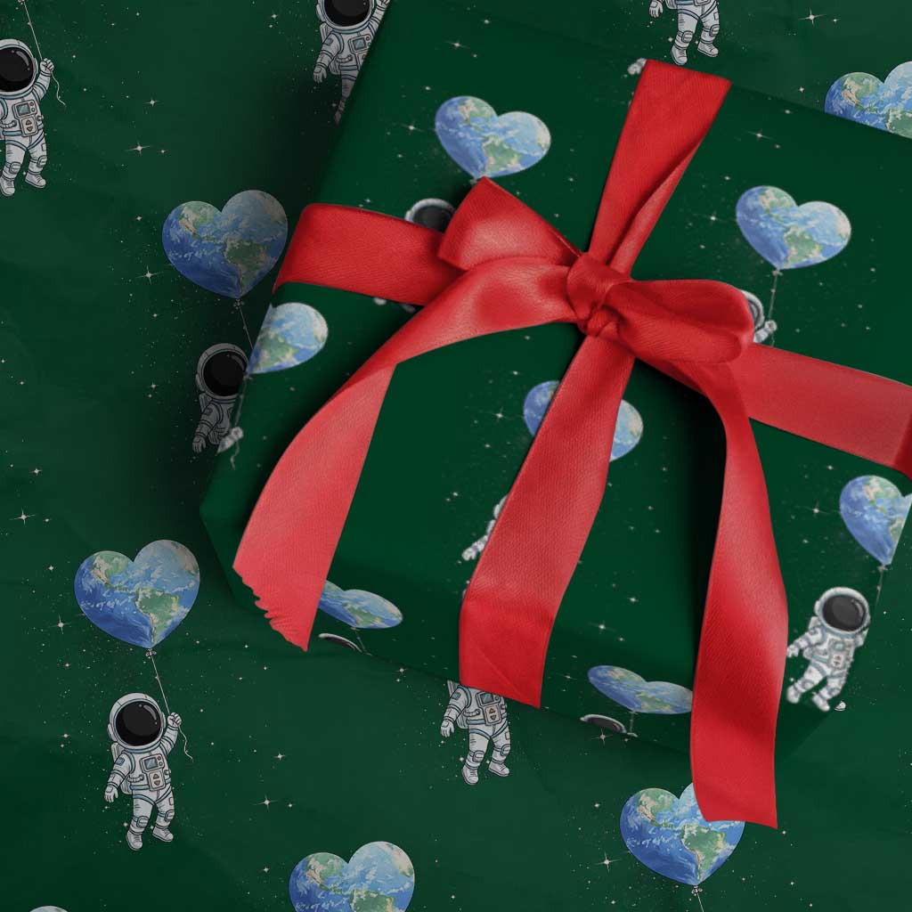 Astronaut Protect The Planet Wrapping Paper Roll Earth Day Gift TS12 Green Print Your Wear