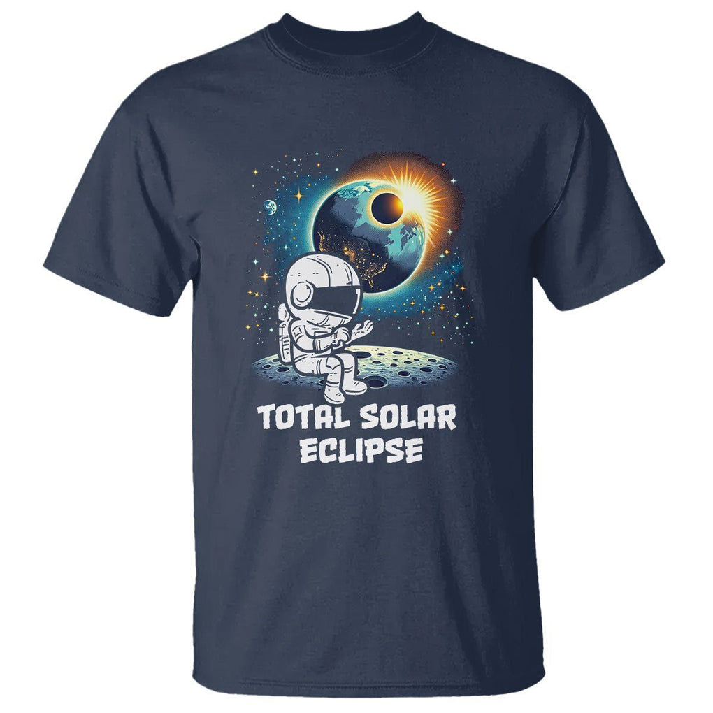 Astronaut Total Solar Eclipse T Shirt TS02 Navy Printyourwear