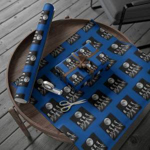 Astronauts Walking In Space Galaxy Moon Planet Wrapping Paper Roll TS11 Blue Print Your Wear