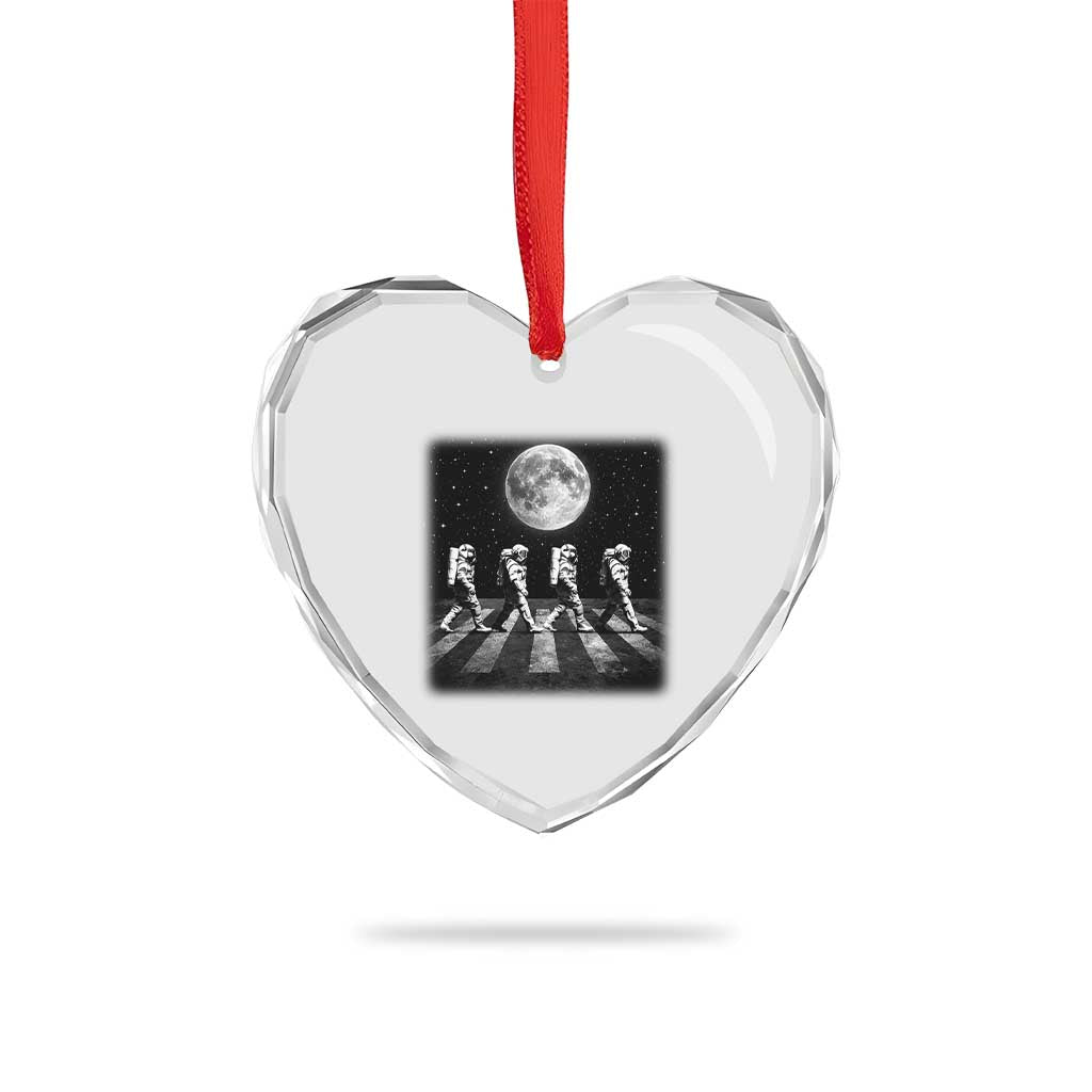 Astronauts Walking In Space Galaxy Moon Planet Heart Crystal Glass Ornament TS11 Print Your Wear