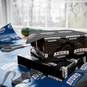 AUDHD Wrapping Paper Roll Neurodivergent ADHD Autism Awareness Neurotypical Gift TS10 Black Print Your Wear