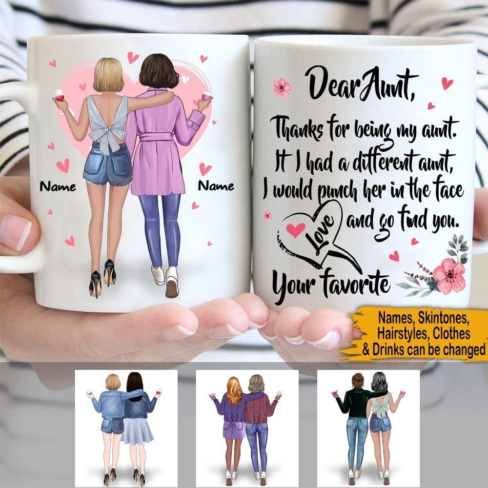 Personalized Mug Thanks For Being My Aunt CTM One Size 11oz size Custom - Printyourwear