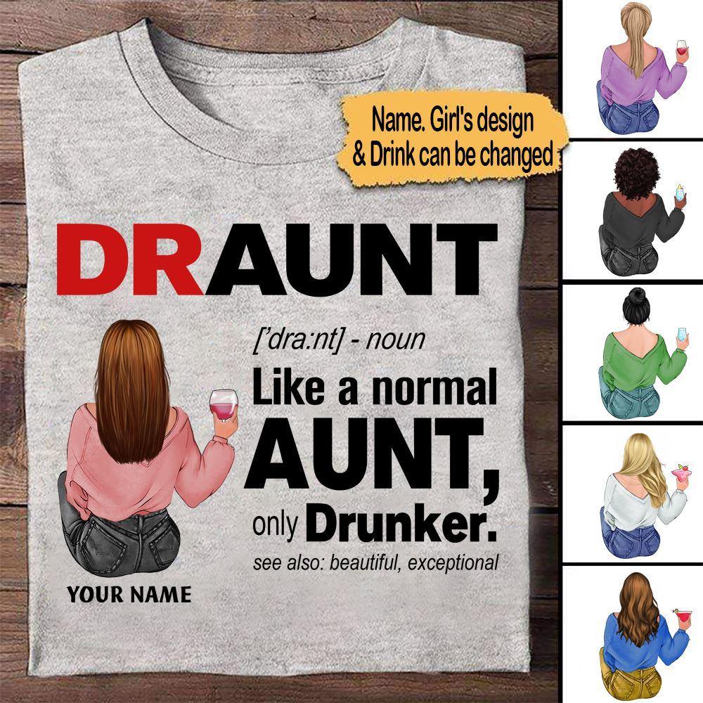 Personalized Auntie Mothers Day T Shirt Draunt CTM Youth Custom - Printyourwear