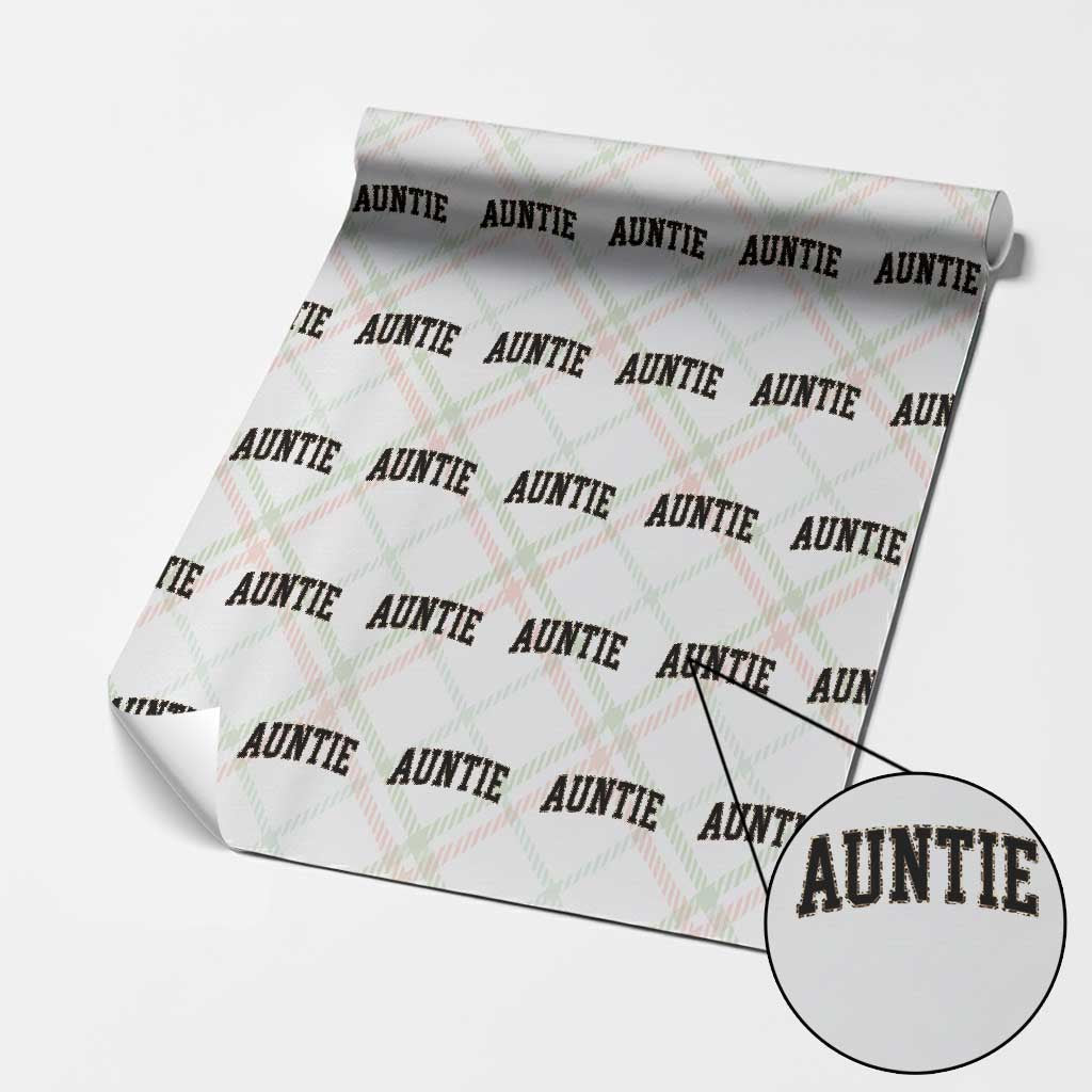 Auntie Wrapping Paper Roll Retro Varsity New Aunt Letter Print TS10 Christmas Plaid Print Your Wear