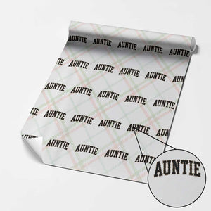 Auntie Wrapping Paper Roll Retro Varsity New Aunt Letter Print TS10 Christmas Plaid Print Your Wear