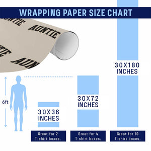 Auntie Wrapping Paper Roll Retro Varsity New Aunt Letter Print TS10 Print Your Wear