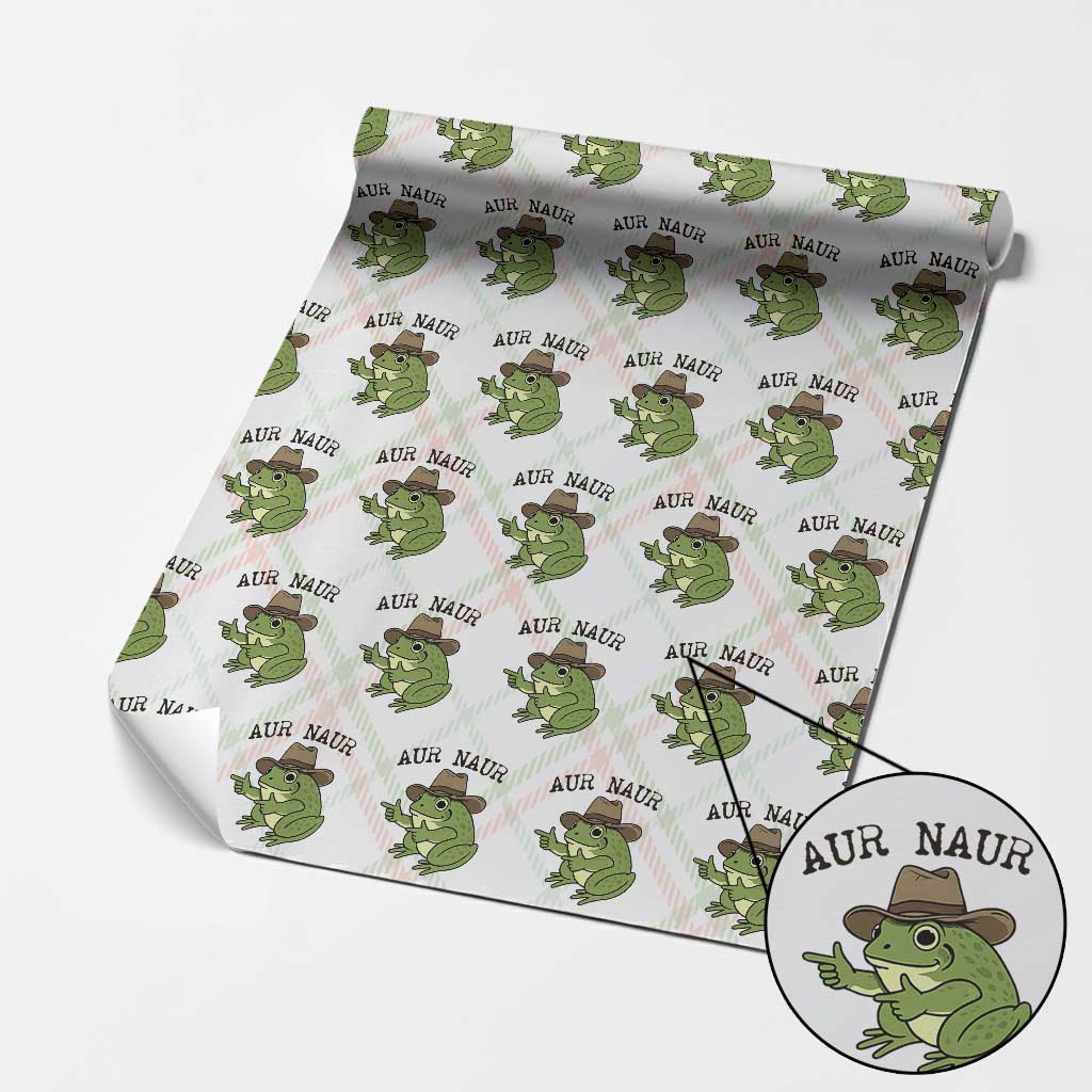 AUR Naur Cowboy Frog Meme Wrapping Paper Roll Funny Sarcastic Oh No Australian Accent TS14 Christmas Plaid Print Your Wear