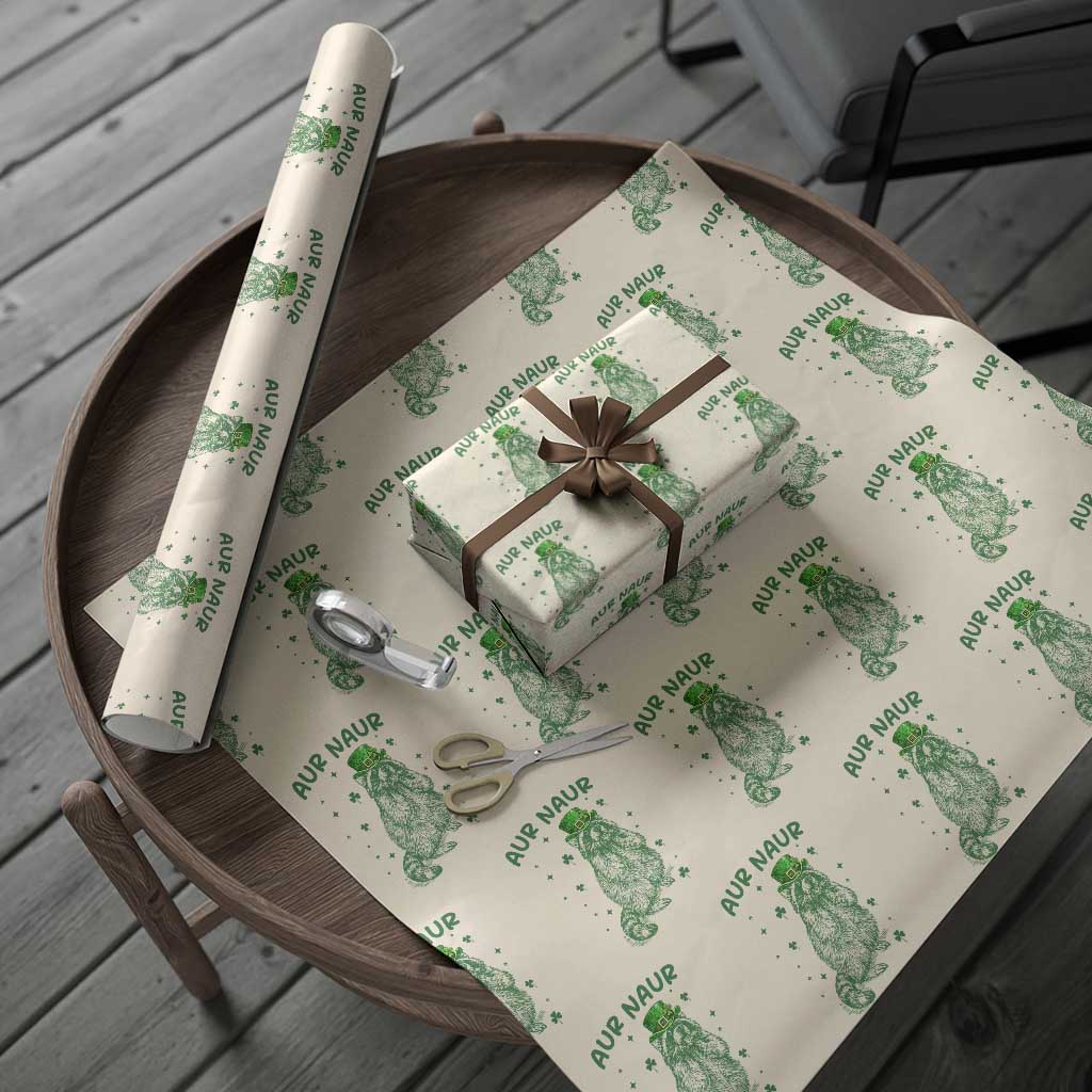 Aur Naur Raccoon St Patricks Day Wrapping Paper Roll Funny Sarcastic Oh No Australian Accent TS14 Beige Print Your Wear