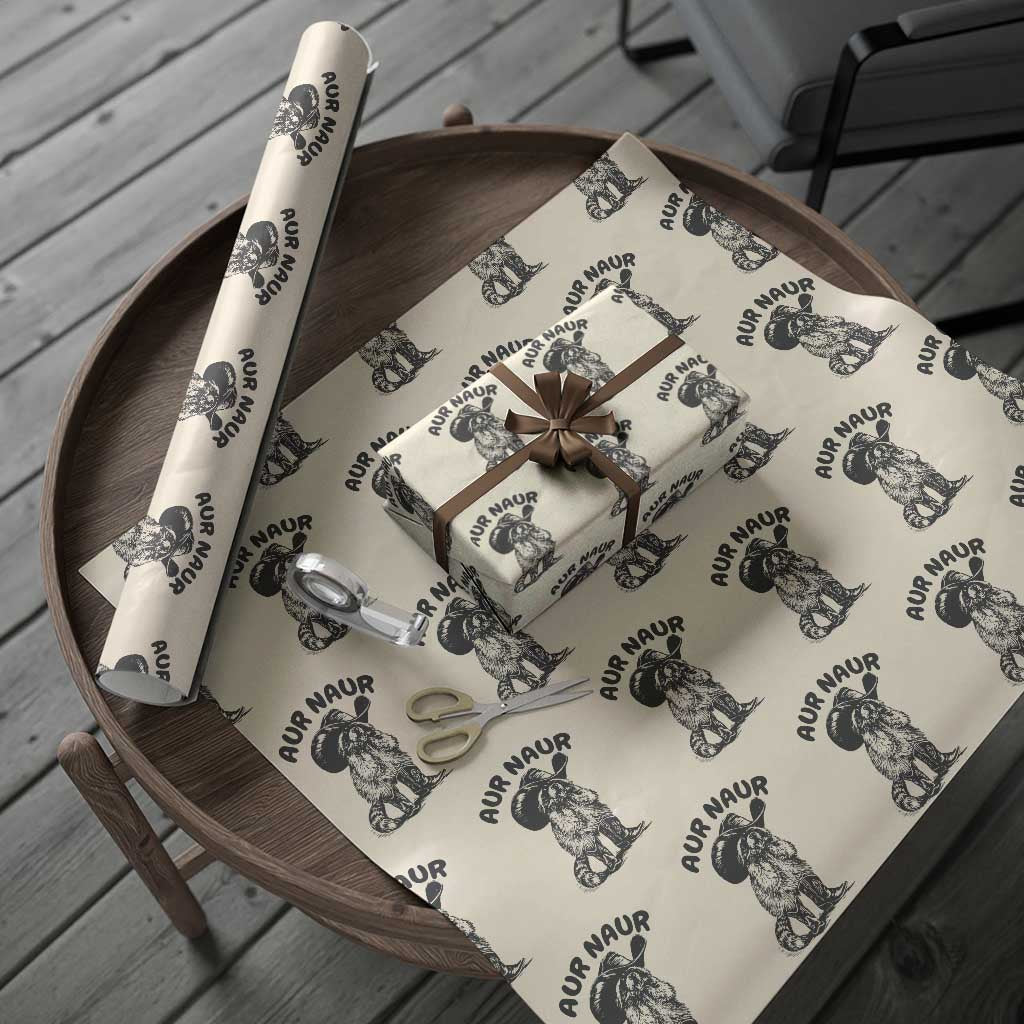 AUR Naur Cowboy Raccoon Meme Wrapping Paper Roll Funny Sarcastic Oh No Australian Accent TS14 Beige Print Your Wear