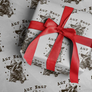 AUR Naur Cowboy Raccoon Wrapping Paper Roll Funny Sarcastic Oh No Australian Accent TS14 White Print Your Wear