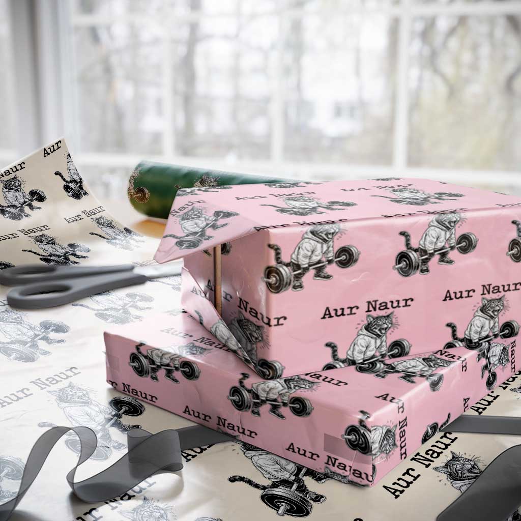 Aur Naur Raccoon Meme Wrapping Paper Roll Funny Sarcastic Oh No Australian Accent TS14 Light Pink Print Your Wear